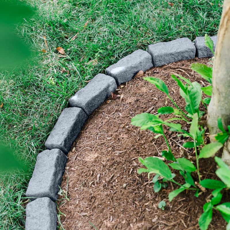 Beuta Landscape Edging | Garden Edging Border | Faux Stone Bricks for Lawn edging, Flower beds, Pathways & Yard Edging– 4 Packs | Each Section Has 6 Bricks 48"L x 4"W x 2.25"H | 12 Spikes |Greystone - Image 4